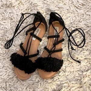 Steve Madden black ankle lace sandals (7.5)